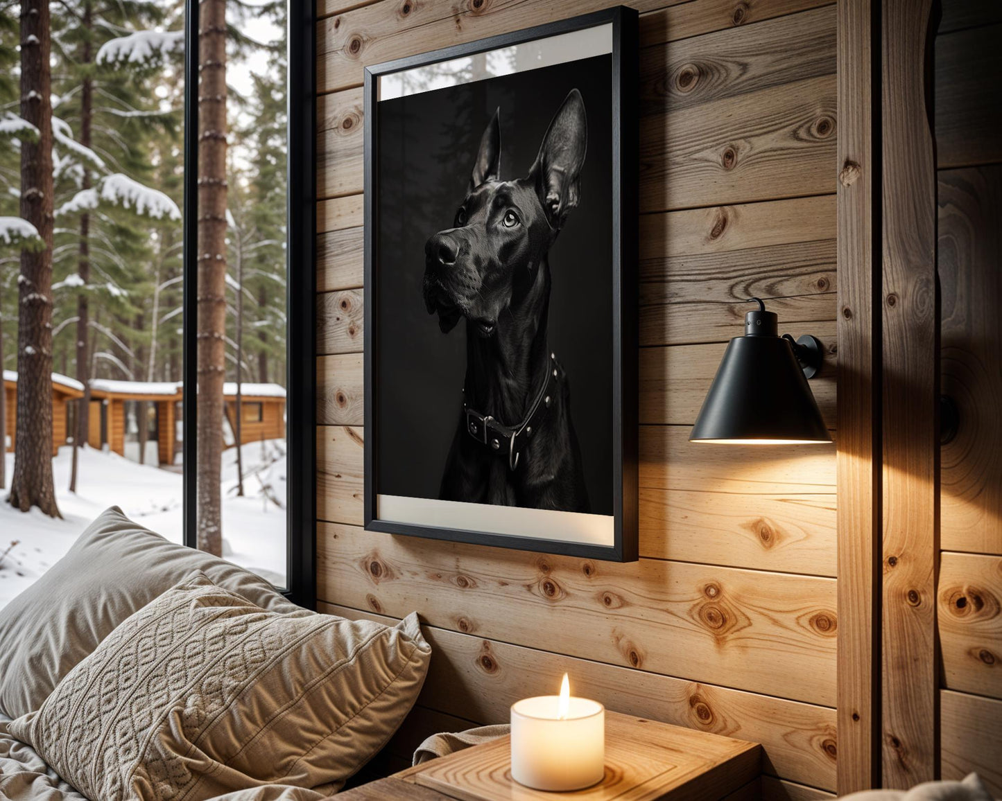 Dog Photography Dramatic Doberman Portrait Art Print | Modern Pet Wall Decor wall art print, minimalist black and white poster, modern Scandinavian wall decor, Monohaus