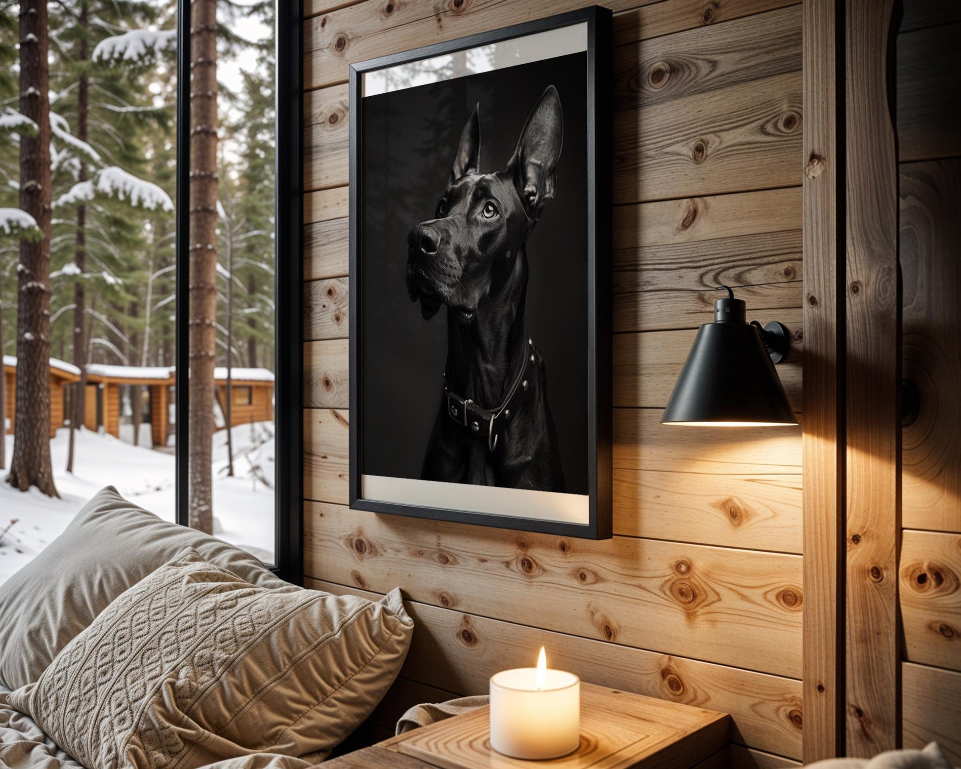 Dog Photography Dramatic Doberman Portrait Art Print | Modern Pet Wall Decor wall art print, minimalist black and white poster, modern Scandinavian wall decor, Monohaus