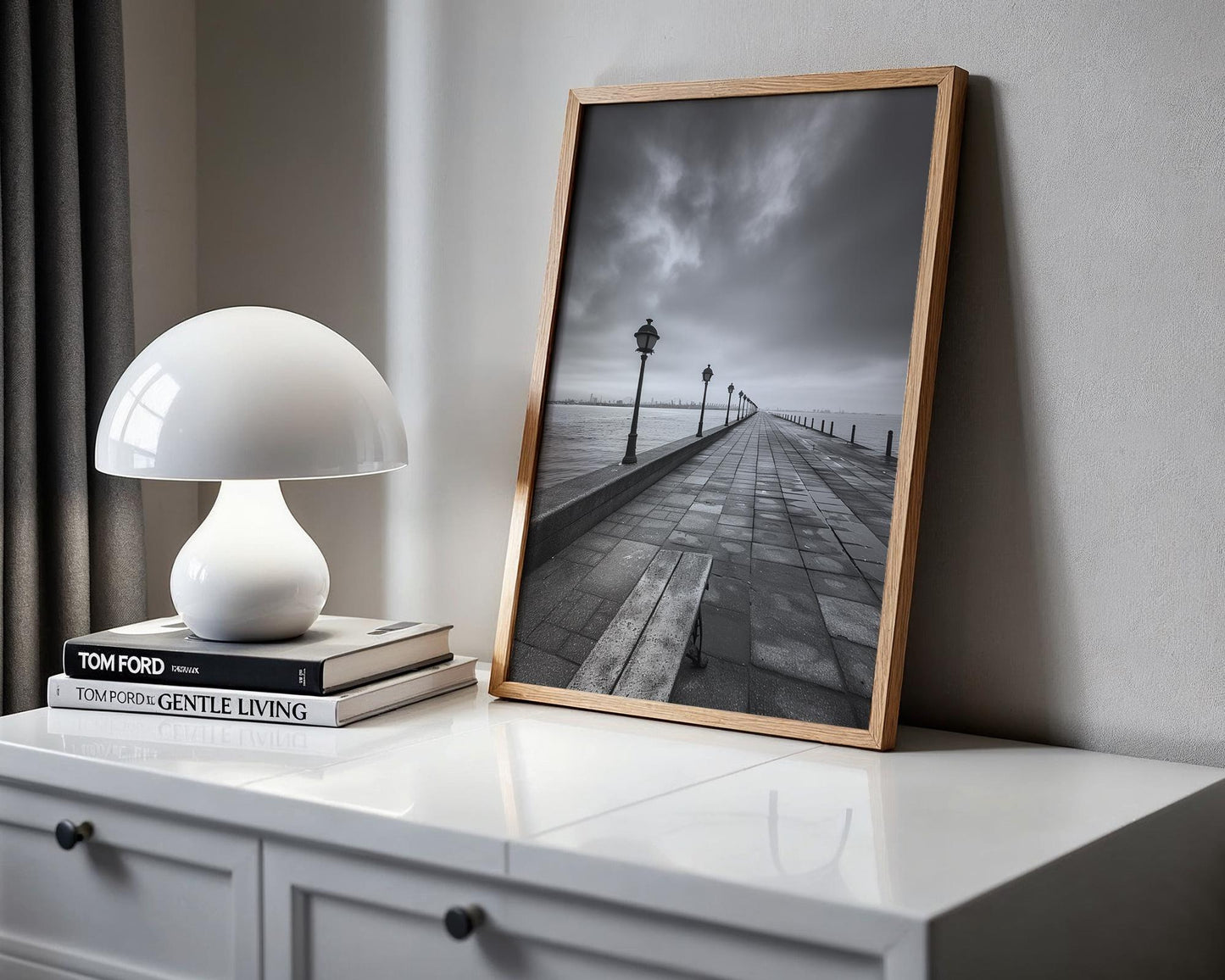 World Landmark | Thessaloniki Greece Print | Black and White Seaside Promenade Wall Art wall art print, minimalist black and white poster, modern Scandinavian wall decor, Monohaus