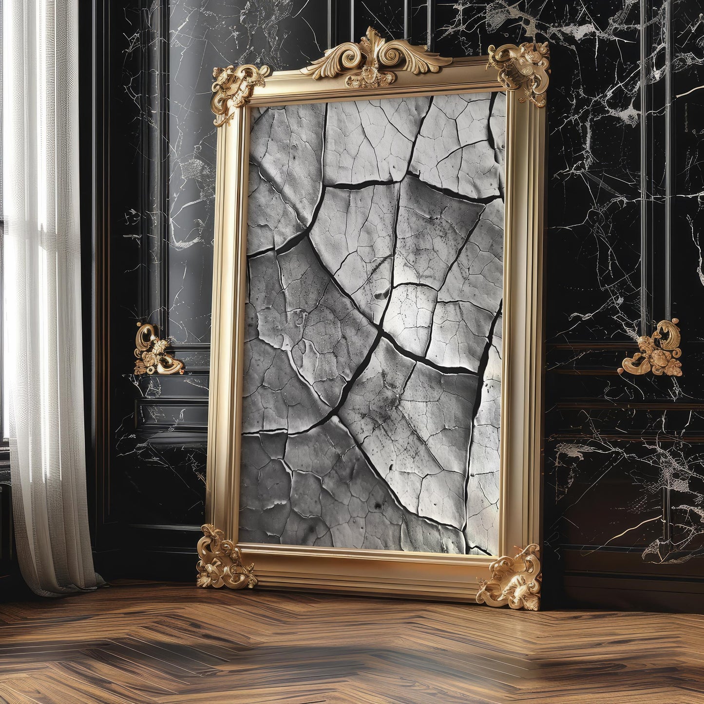 Botanical Photo | Cracked Earth Photography Print | Modern Minimalist Wall Art wall art print, minimalist black and white poster, modern Scandinavian wall decor, Monohaus