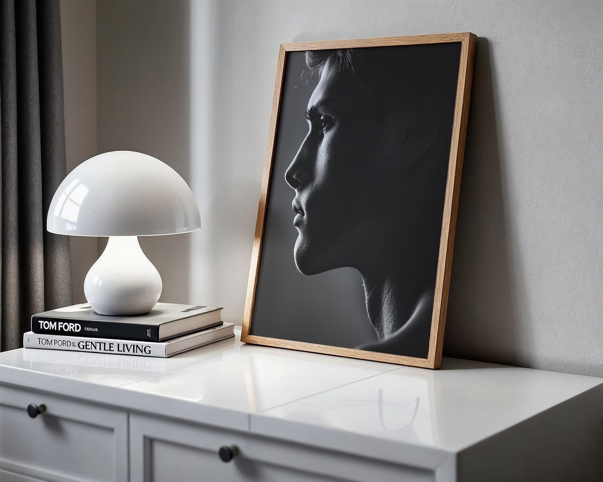 Minimal Wall Art | Black and White Male Portrait |  Monochrome Photography wall art print, minimalist black and white poster, modern Scandinavian wall decor, Monohaus