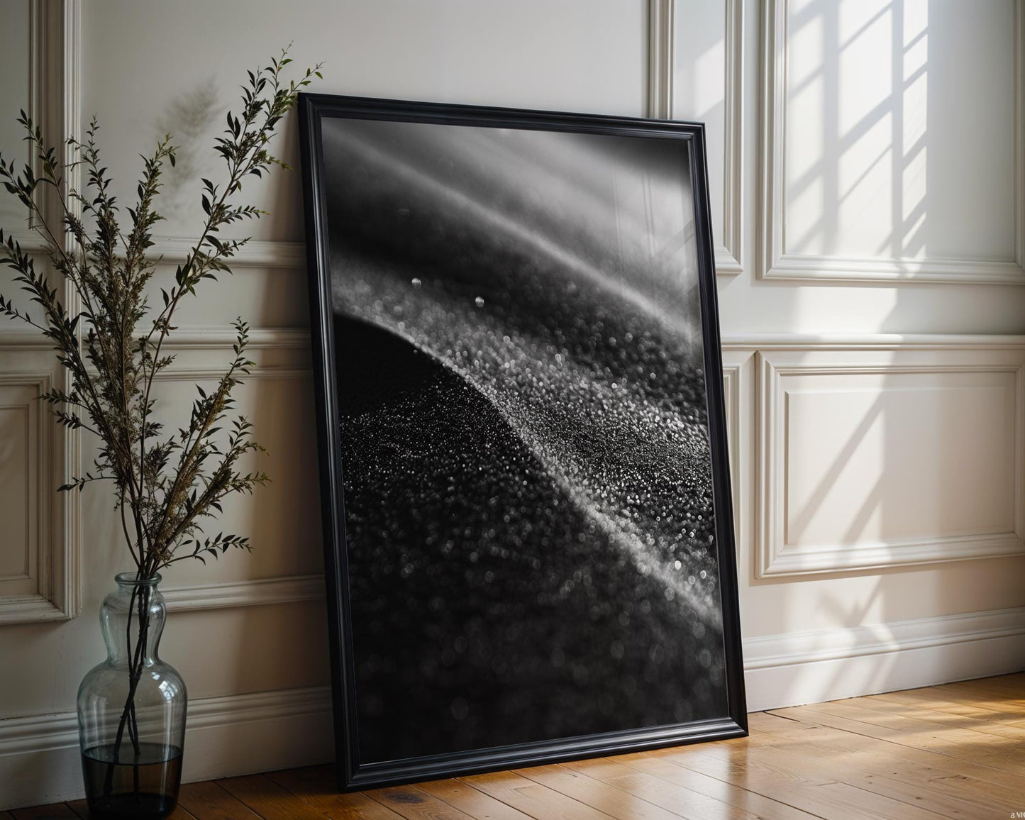 Minimal Wall Art Minimalist Sand Texture Art Print | Black and White Photography wall art print, minimalist black and white poster, modern Scandinavian wall decor, Monohaus