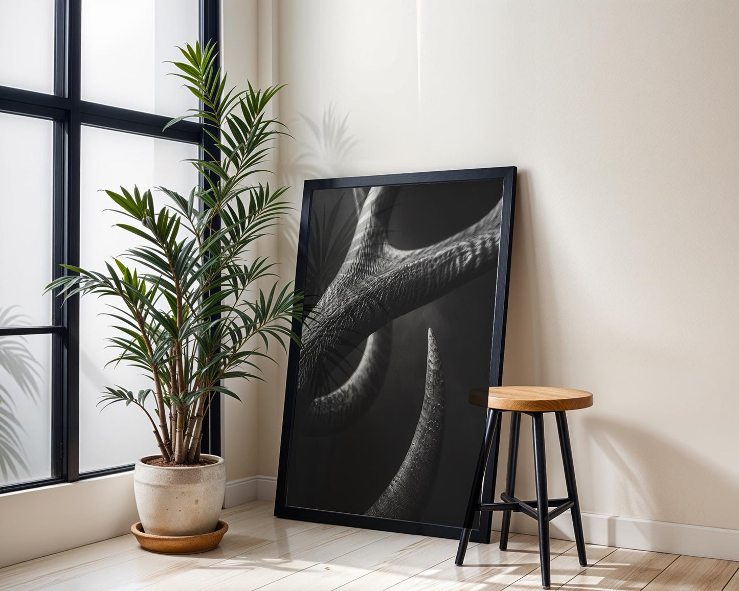 Wildlife Poster | Antler Print | Minimalist Black & White  Photography wall art print, minimalist black and white poster, modern Scandinavian wall decor, Monohaus