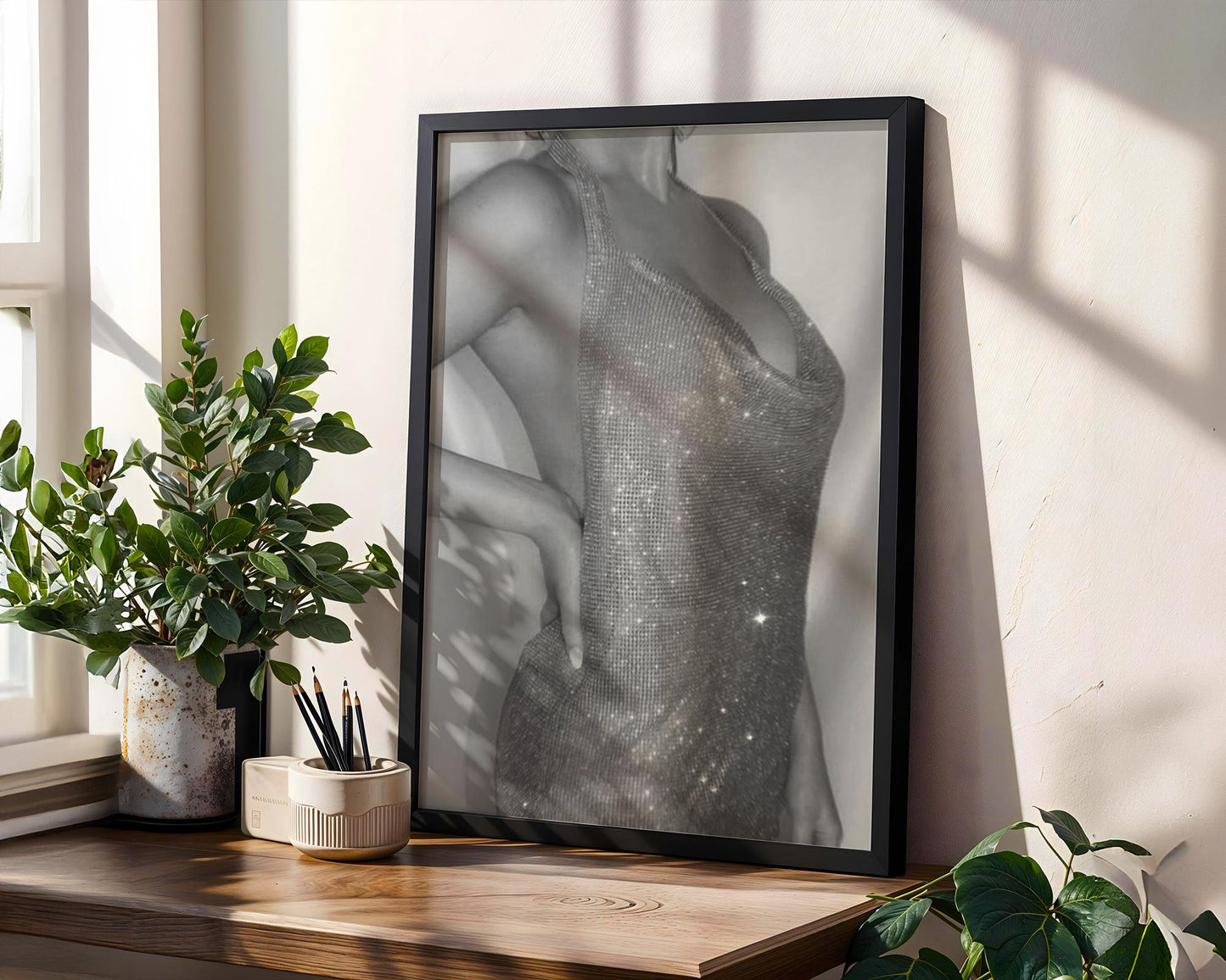 Designer Wall Art | Chainmail Dress Print | Black & White Glam Fashion Poster wall art print, minimalist black and white poster, modern Scandinavian wall decor, Monohaus