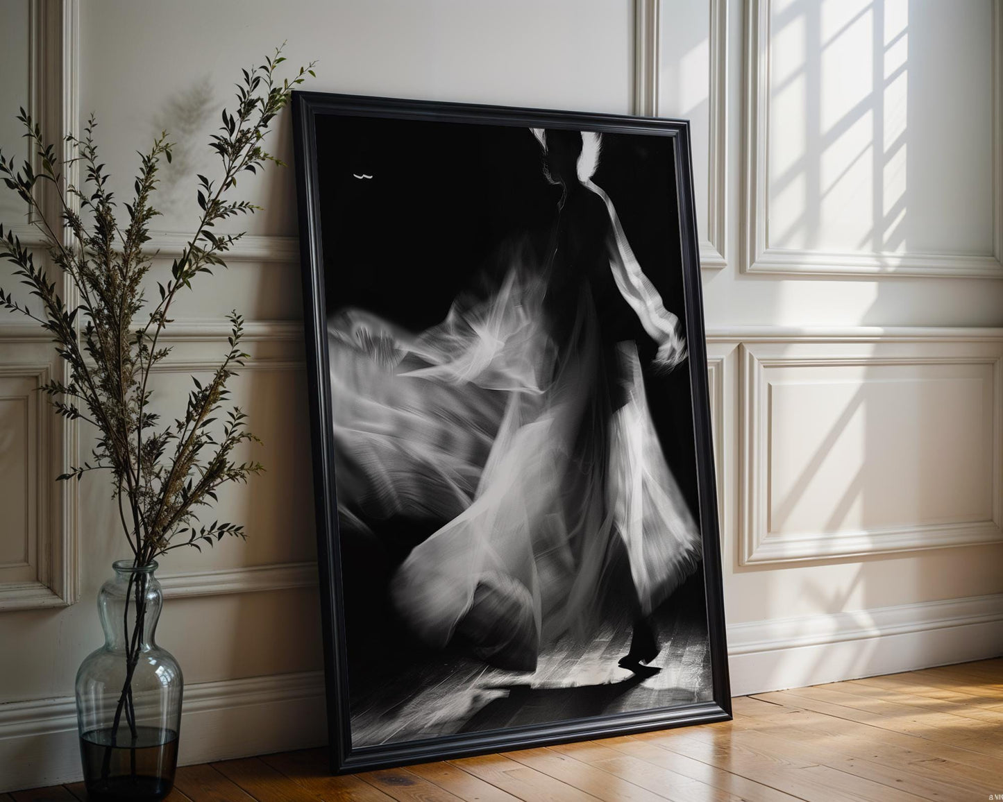 Minimal Wall Art Ethereal Dancer | Black and White Abstract Photography abstract wall art print, geometric minimalist poster, modern Scandinavian decor, Monohaus