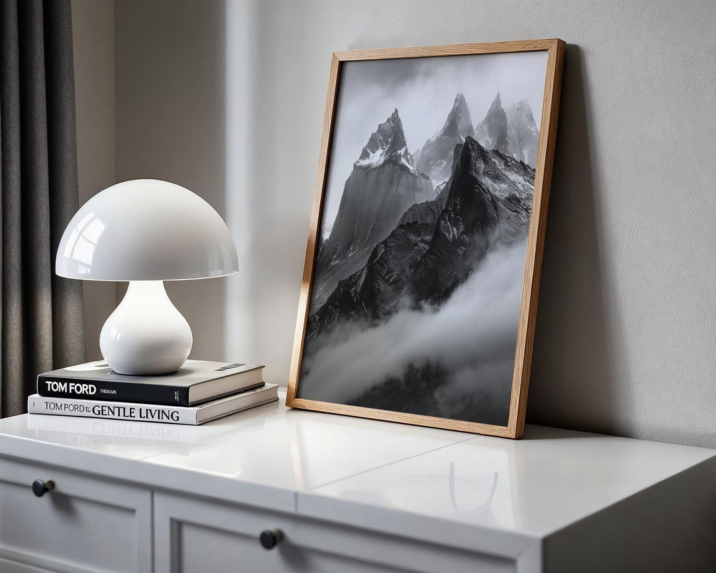 World Landmark | Patagonia Mountain Peaks Print | Chile Landscape Photography, Black and White Fine Art