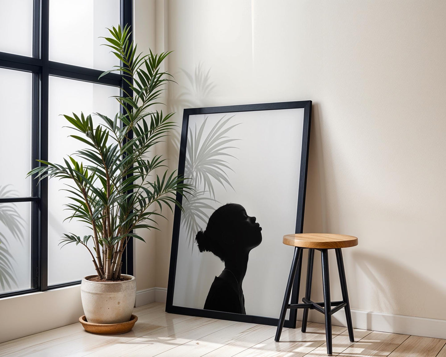 Minimal Wall Art Minimalist Silhouette Art Print | Black and White Portrait Poster wall art print, minimalist black and white poster, modern Scandinavian wall decor, Monohaus