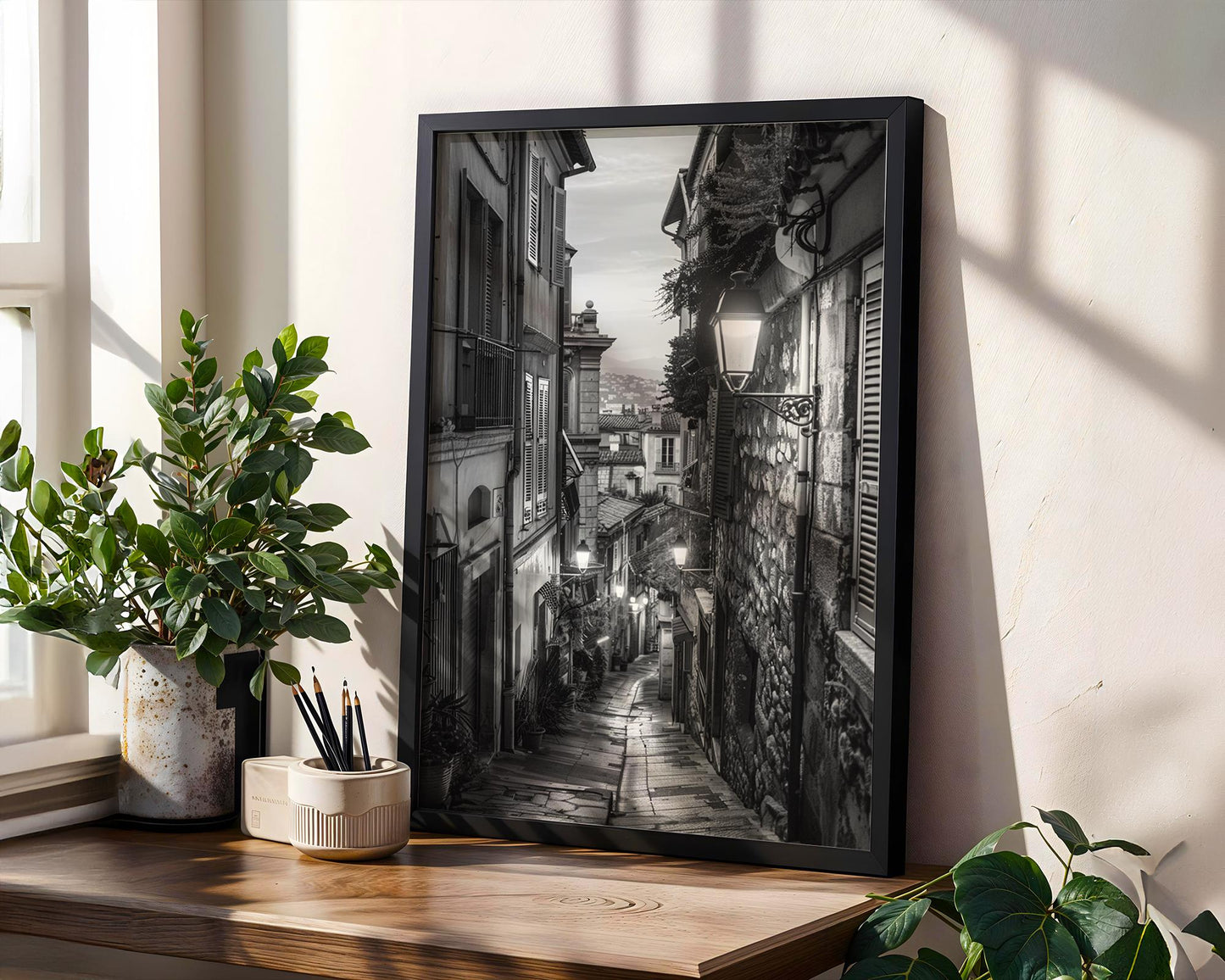 Villefranche sur Mer Photography Print | French Riviera Black and White Coastal Wall Art wall art print, minimalist black and white poster, modern Scandinavian wall decor, Monohaus