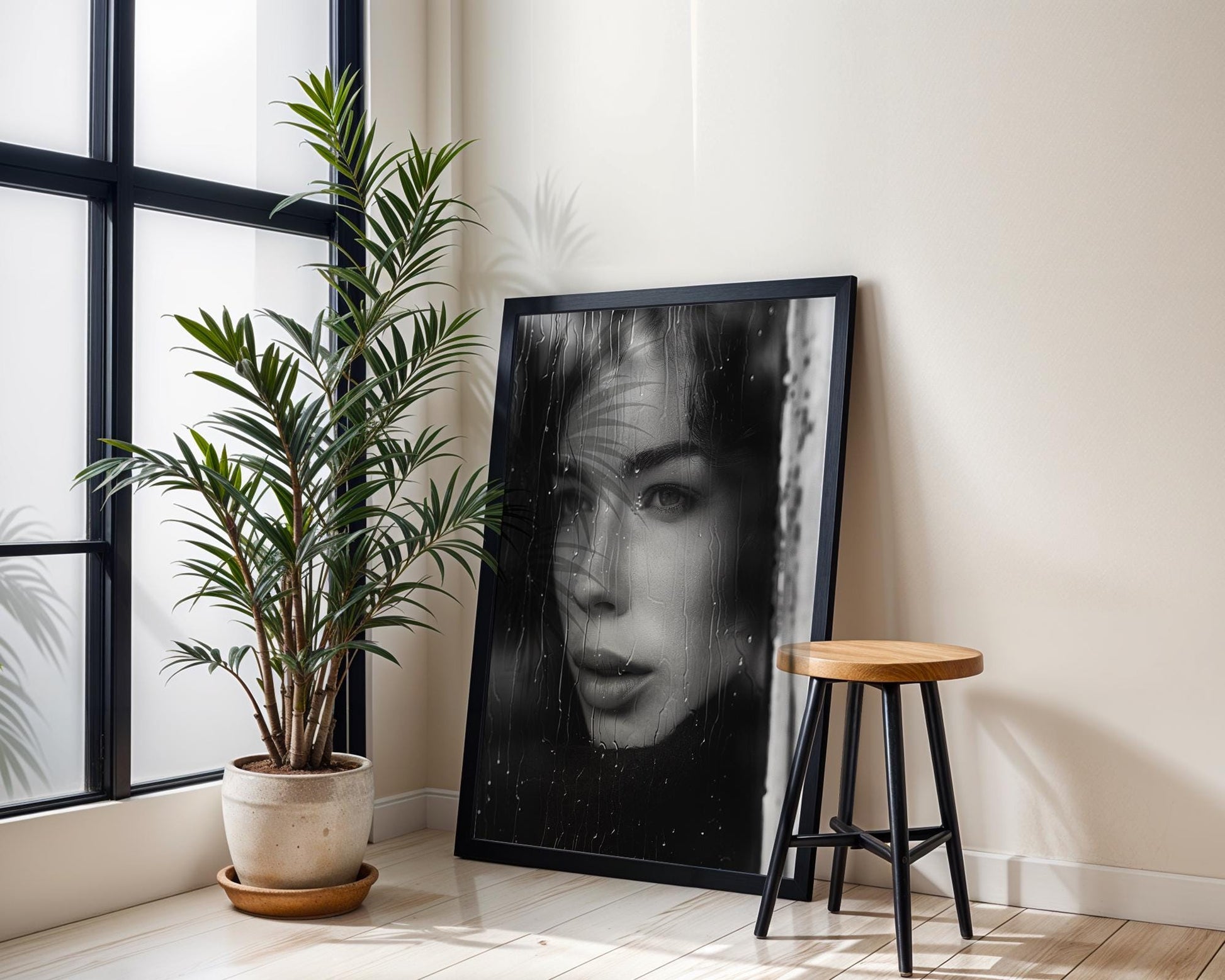 Minimal Wall Art Intimate Portrait | Black & White Moody Home Decor wall art print, minimalist black and white poster, modern Scandinavian wall decor, Monohaus