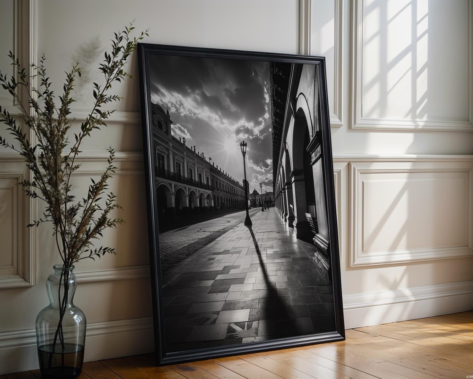 World Landmark | Puebla Mexico Photography Print | Colonial Architecture, Travel Wall Art wall art print, black and white architectural poster, minimalist modern Scandinavian wall decor, Monohaus