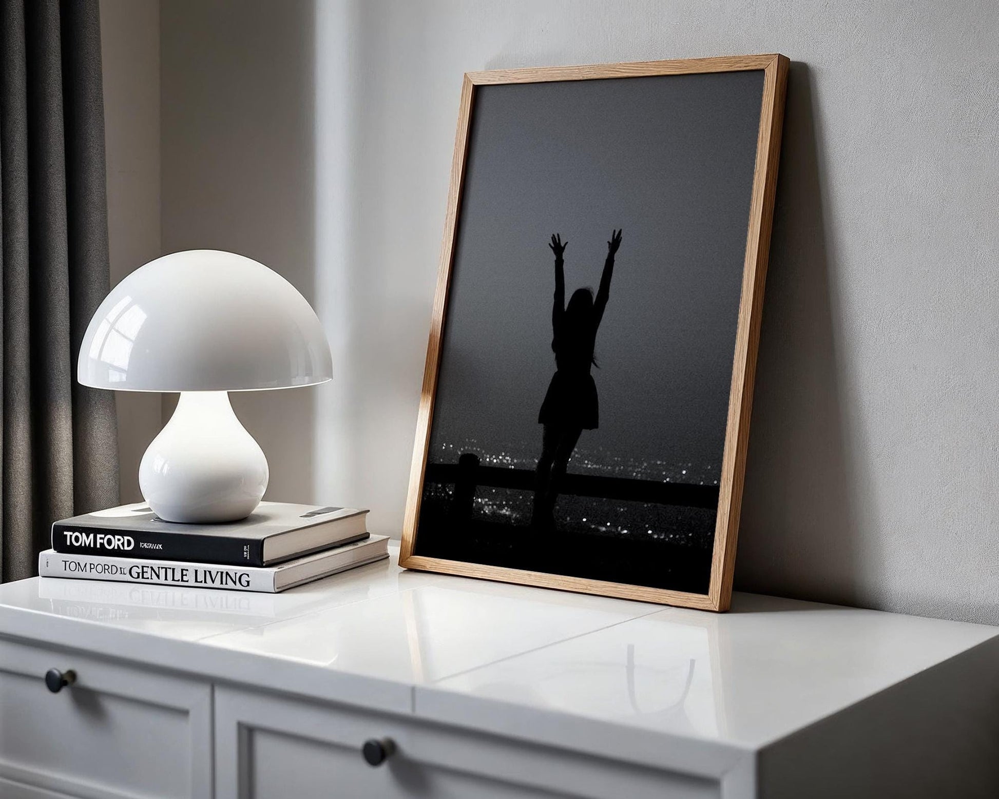 Woman Silhouette City View Art Print | Minimalist Modern Wall Decor wall art print, black and white architectural poster, minimalist modern Scandinavian wall decor, Monohaus