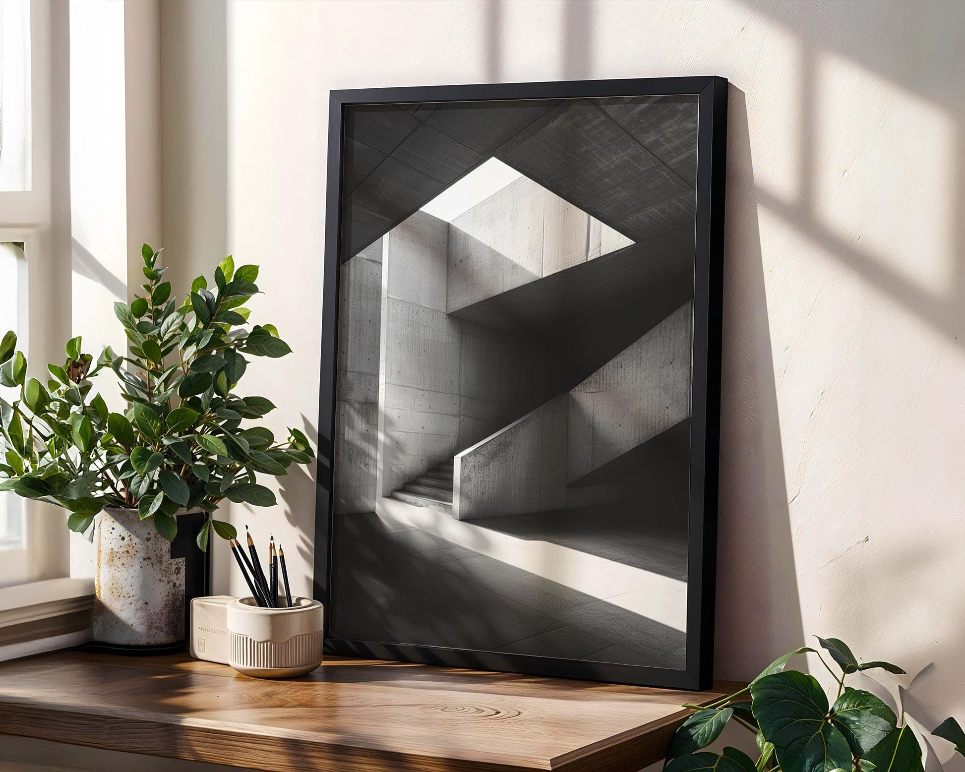 Urban Photography | Concrete Light & Shadow Art | Minimal Architectural Home Decor wall art print, black and white architectural poster, minimalist modern Scandinavian wall decor, Monohaus