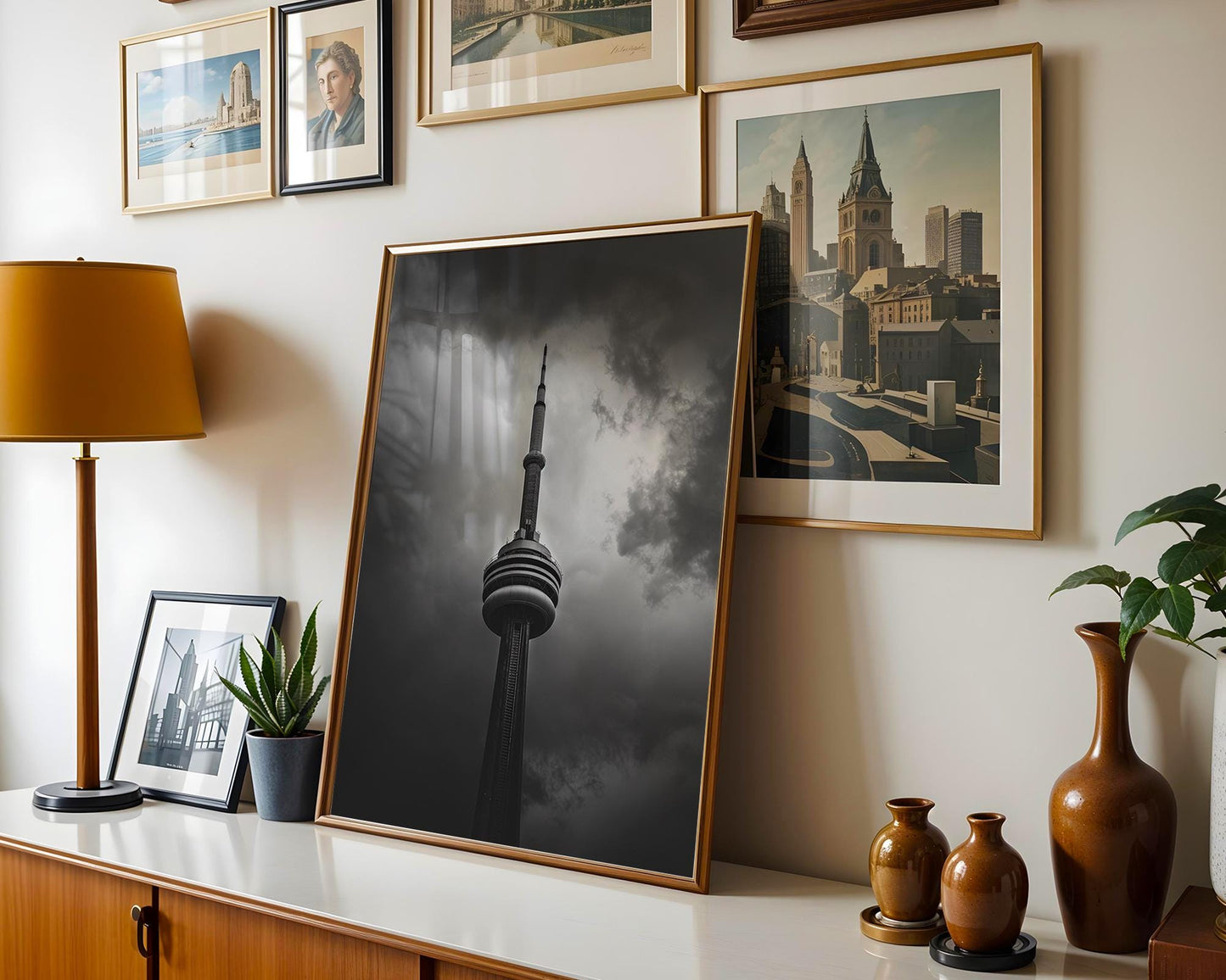 World Landmark | CN Tower Print | Toronto Skyline Photography, Minimalist Urban Decor wall art print, black and white architectural poster, minimalist modern Scandinavian wall decor, Monohaus