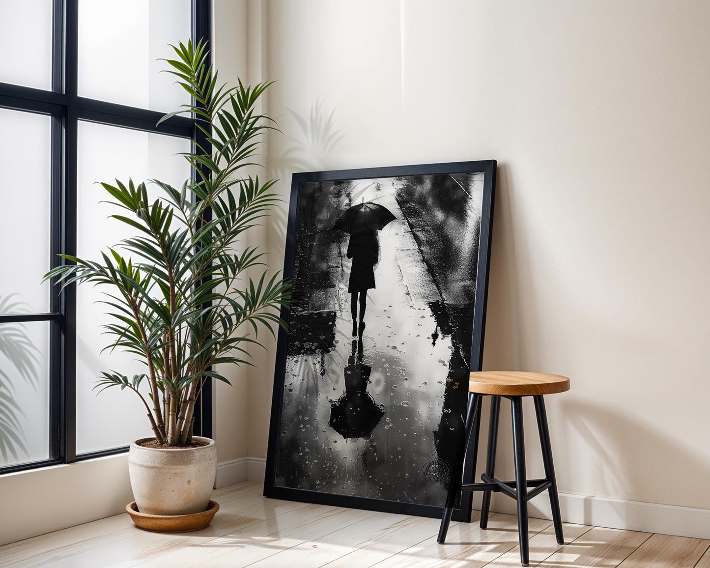 Urban Photography | Woman with Umbrella Photography Print | Modern Minimalist Wall Art black and white photo print, minimalist monochrome wall art poster for modern interiors, Monohaus