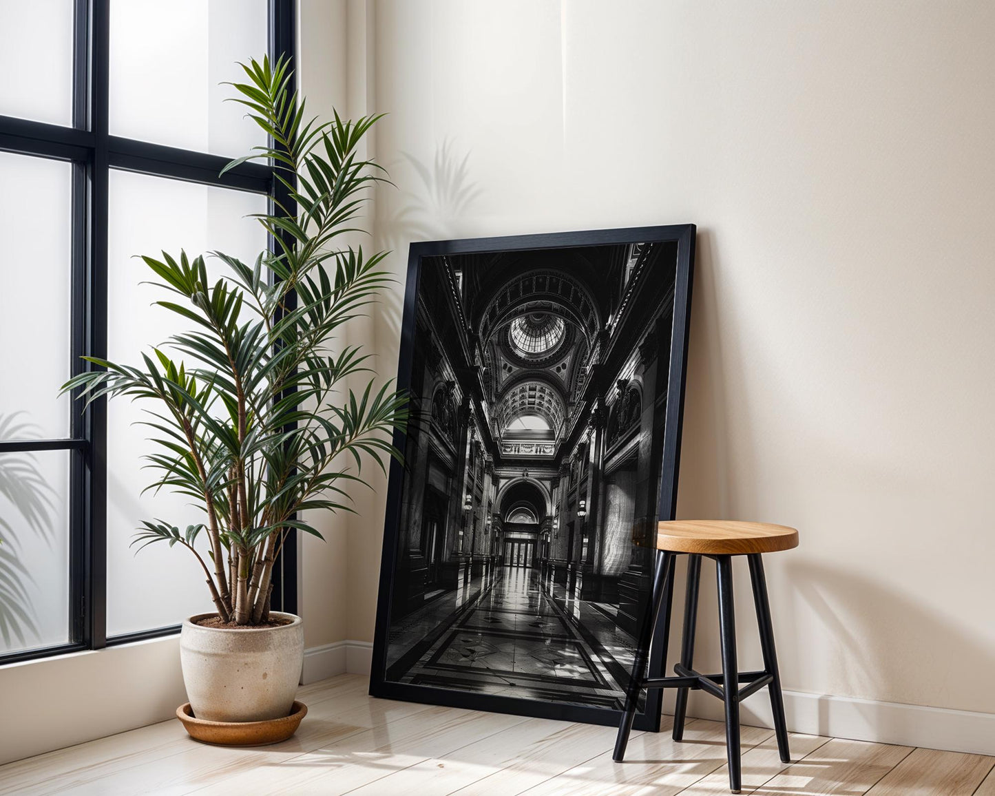 World Landmark | Vienna Museum Hall Photography Print | Grand Architecture Art wall art print, black and white architectural poster, minimalist modern Scandinavian wall decor, Monohaus