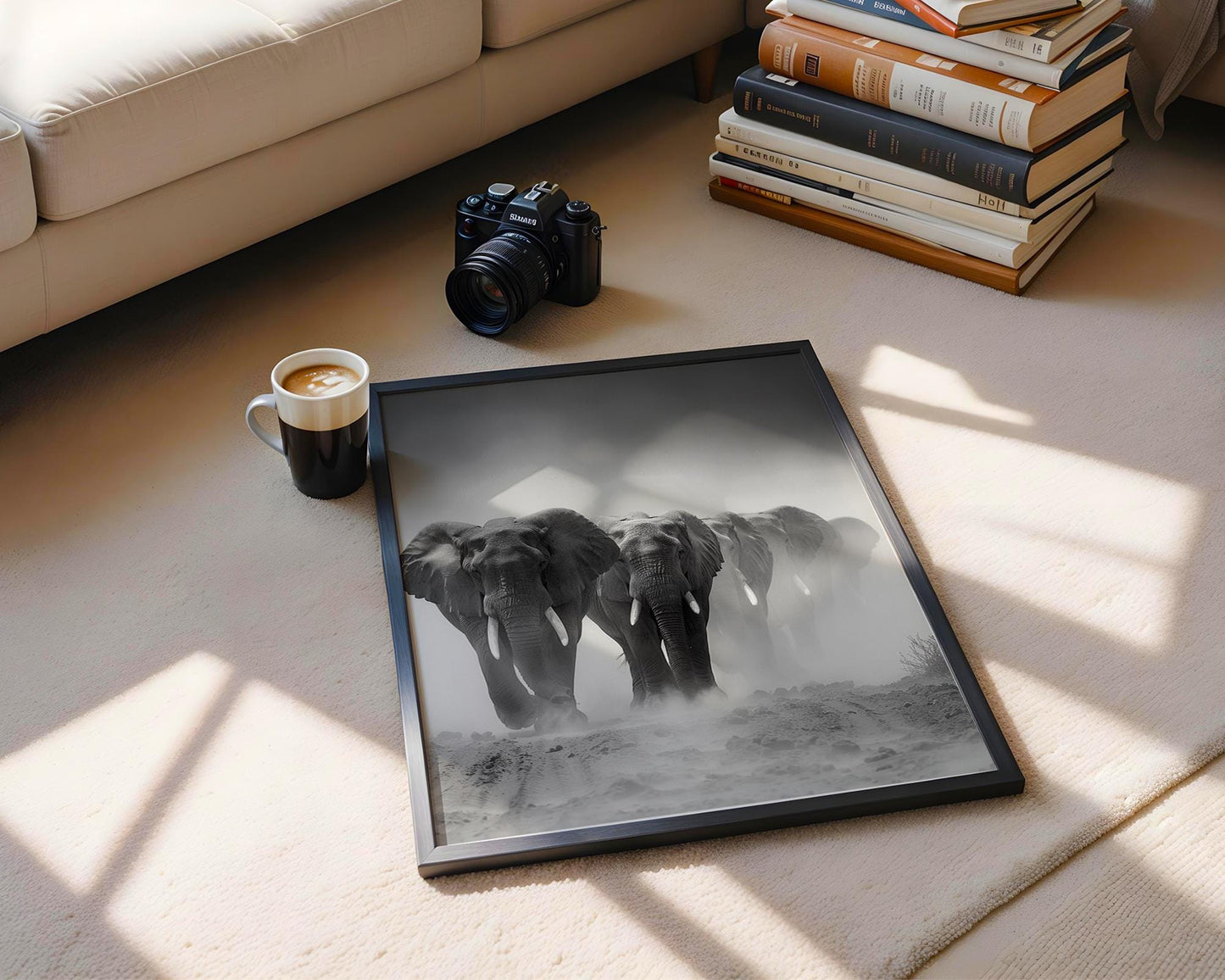 Wildlife Poster | Elephant Print | Black & White  Photography, Minimalist Safari Wall Art wall art print, minimalist black and white poster, modern Scandinavian wall decor, Monohaus