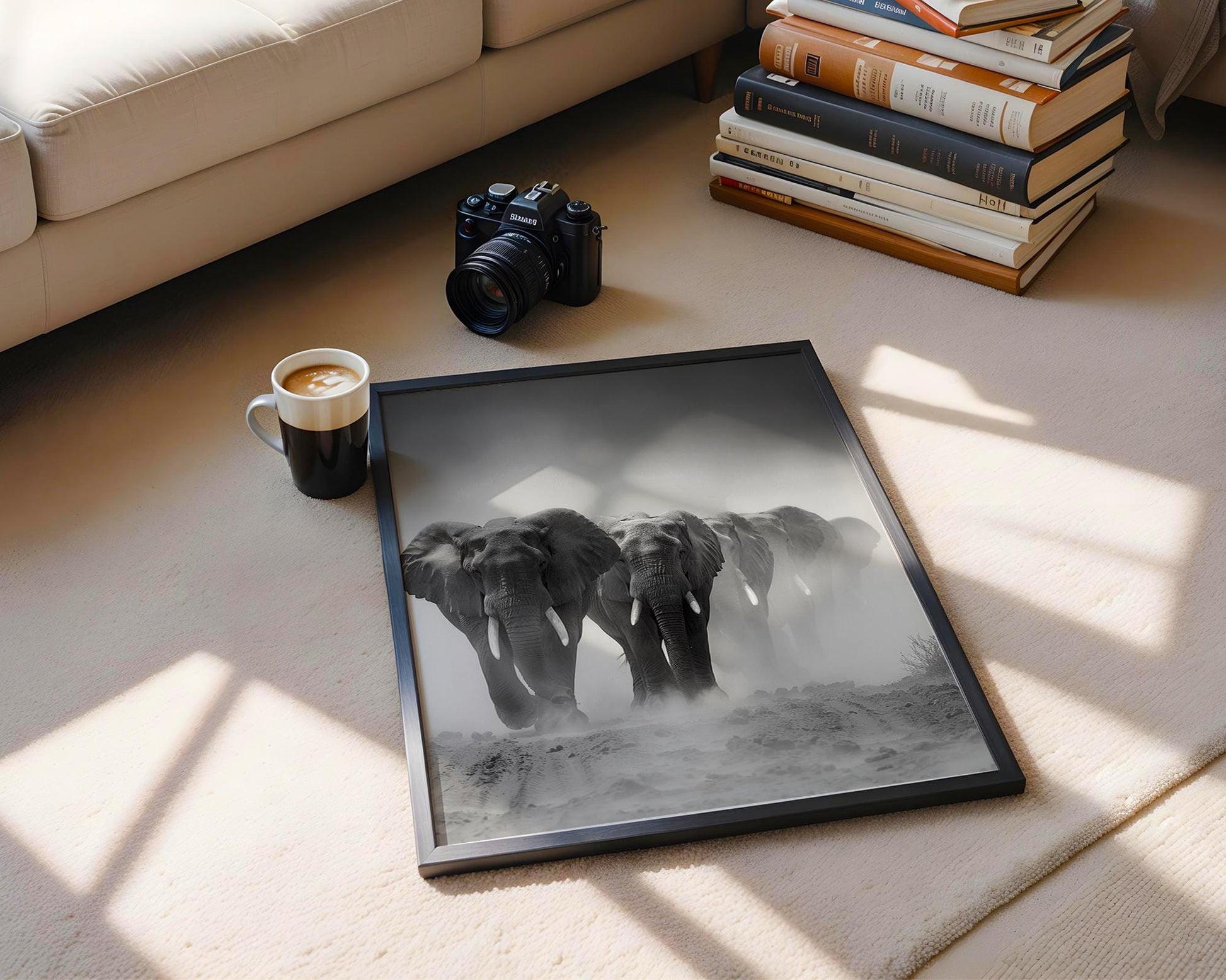 Wildlife Poster | Elephant Print | Black & White  Photography, Minimalist Safari Wall Art wall art print, minimalist black and white poster, modern Scandinavian wall decor, Monohaus