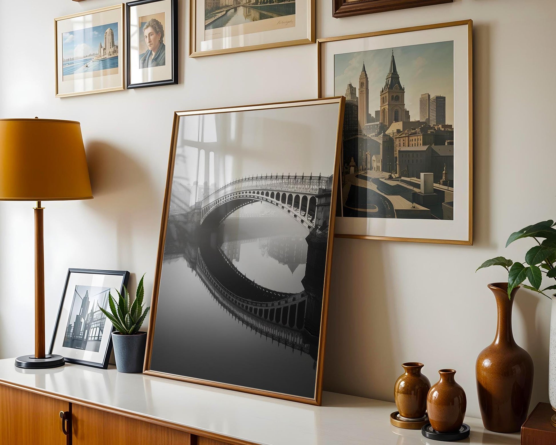 World Landmark | Ha'penny Bridge Dublin Print | Black and White Fine Art Photography wall art print, minimalist black and white poster, modern Scandinavian wall decor, Monohaus