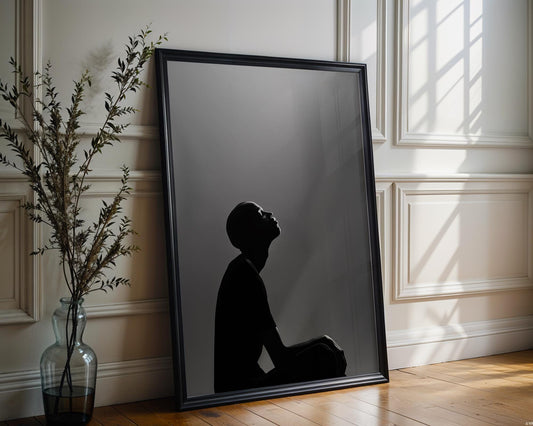 Minimal Wall Art Minimalist Silhouette Art Print | Modern Black and White Photography wall art print, minimalist black and white poster, modern Scandinavian wall decor, Monohaus