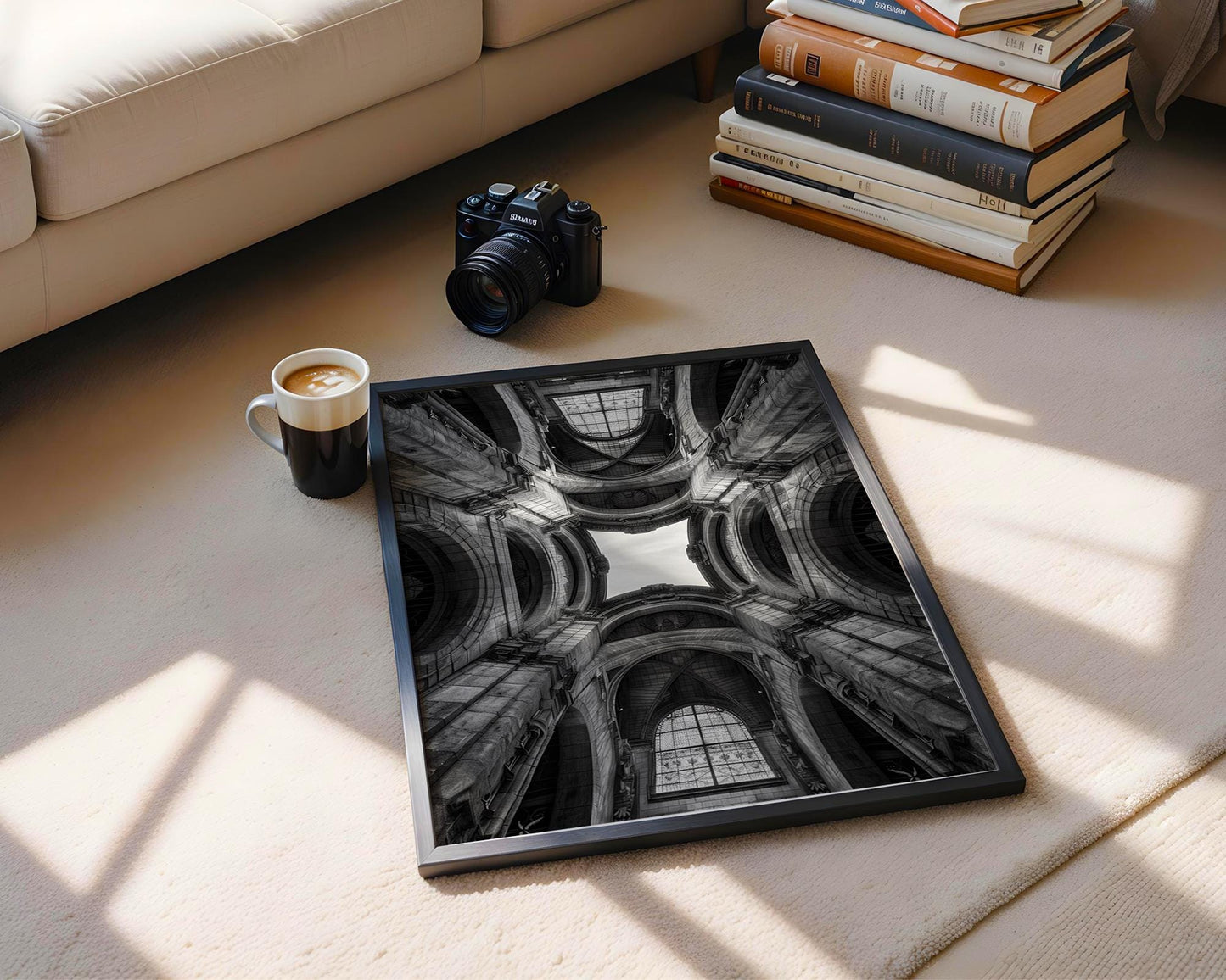 World Landmark | Vienna Library Print | Black and White Grand Dome Architecture wall art print, black and white architectural poster, minimalist modern Scandinavian wall decor, Monohaus