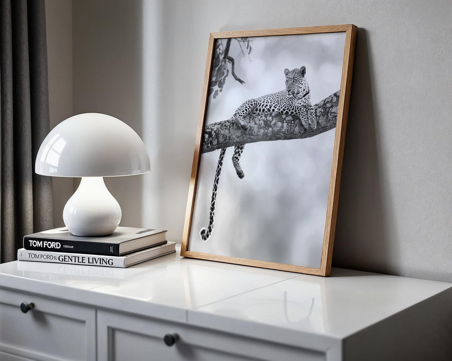 Wildlife Poster | Leopard Photography Print | Minimalist Safari Wall Art wall art print, minimalist black and white poster, modern Scandinavian wall decor, Monohaus
