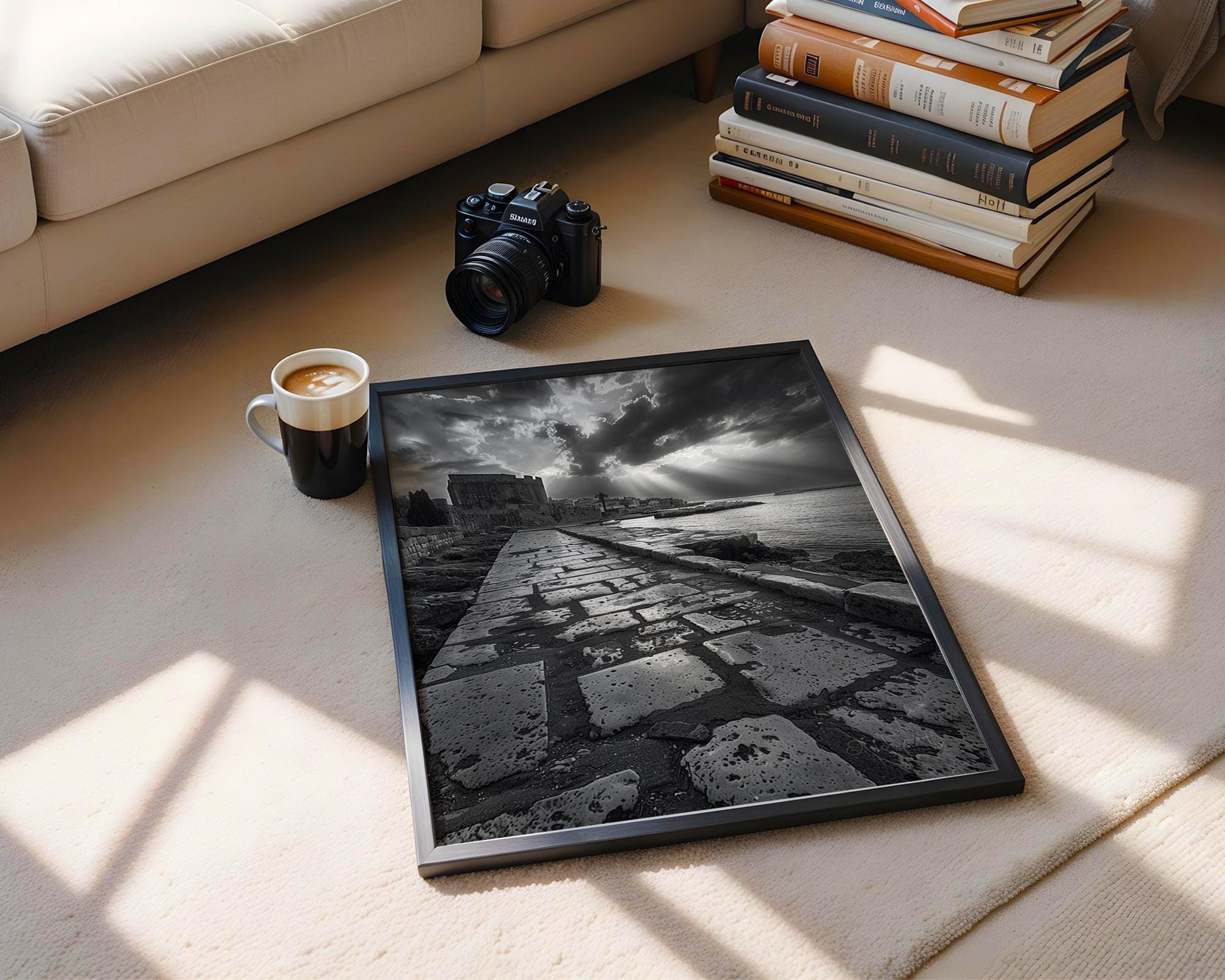 World Landmark | Dubrovnik Croatia Print | Black and White Seaside Architecture wall art print, black and white architectural poster, minimalist modern Scandinavian wall decor, Monohaus