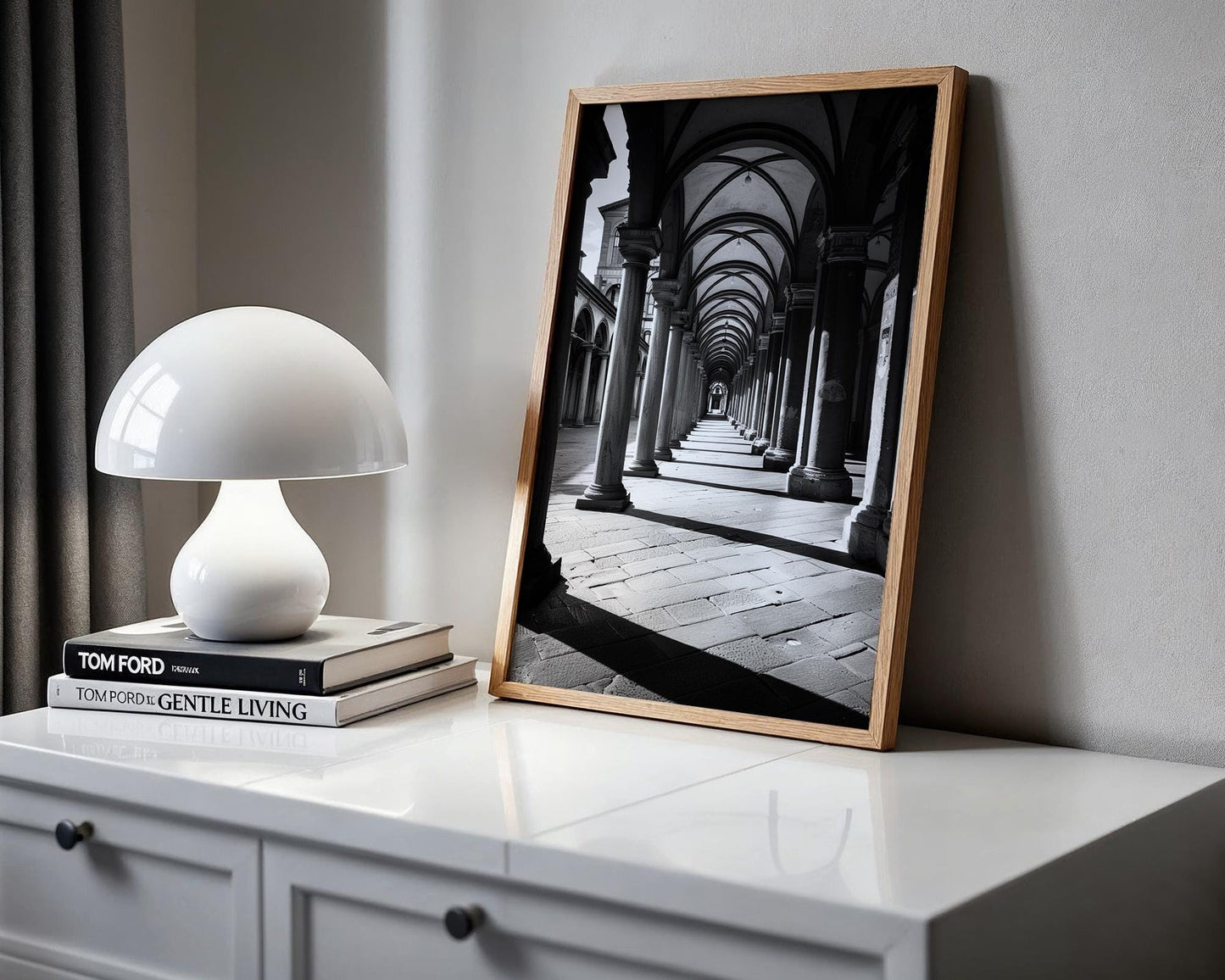 World Landmark | Bologna Italy Arches Print | Black and White Photography