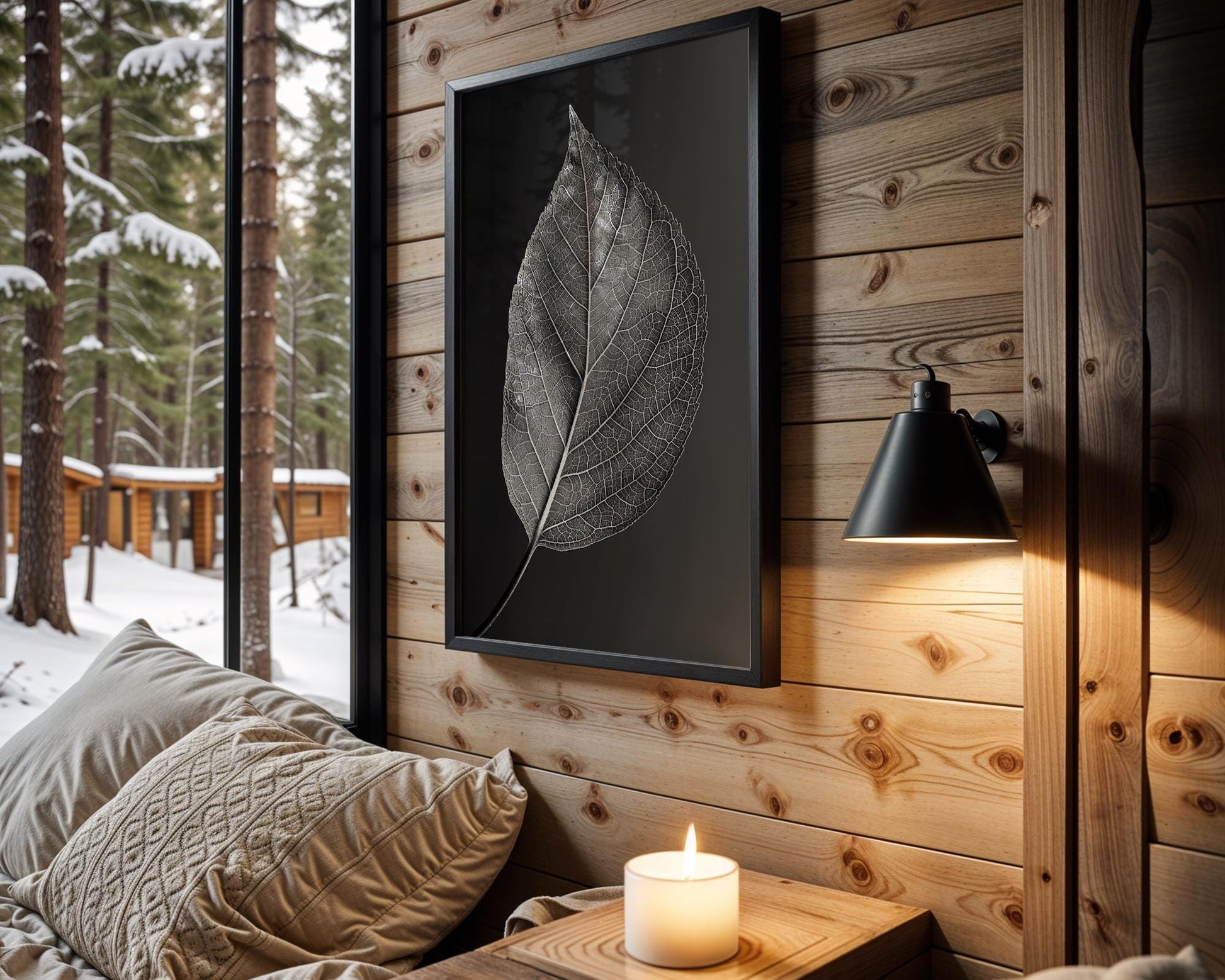 Botanical Photo | Abstract Leaf Macro Photography Print | Black & White Minimal abstract wall art print, geometric minimalist poster, modern Scandinavian decor, Monohaus