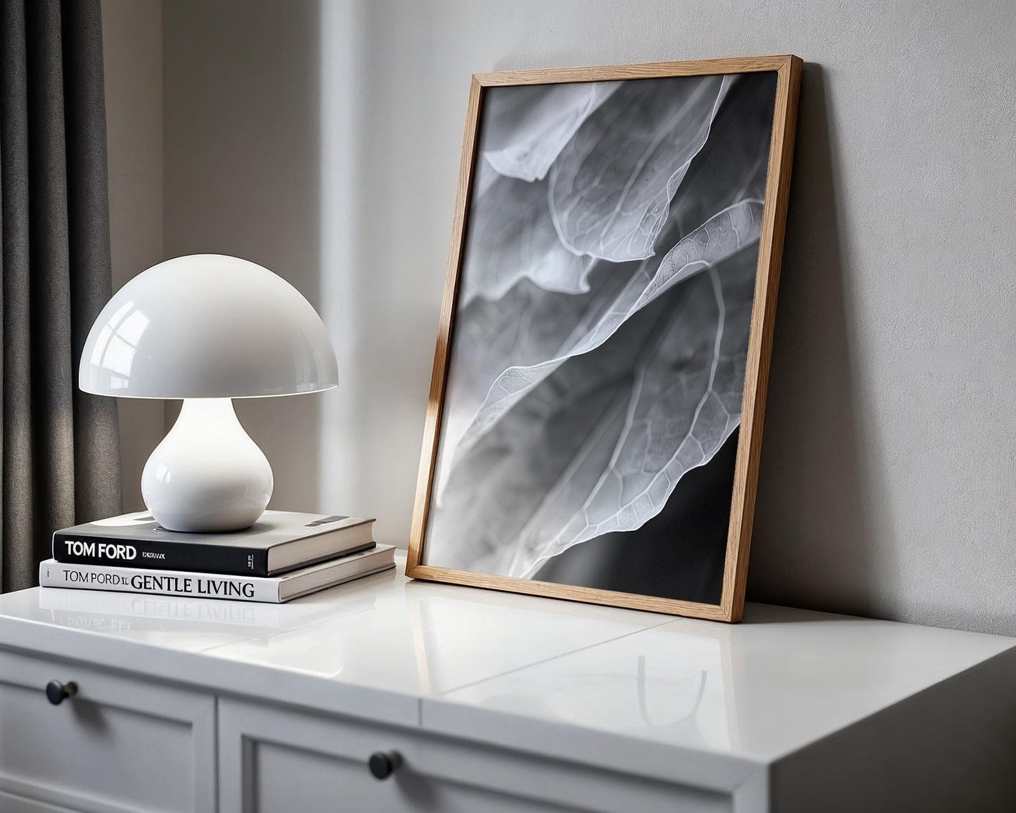 Botanical Photo | Abstract Leaf Macro Photography Print | Black & White Minimal abstract wall art print, geometric minimalist poster, modern Scandinavian decor, Monohaus