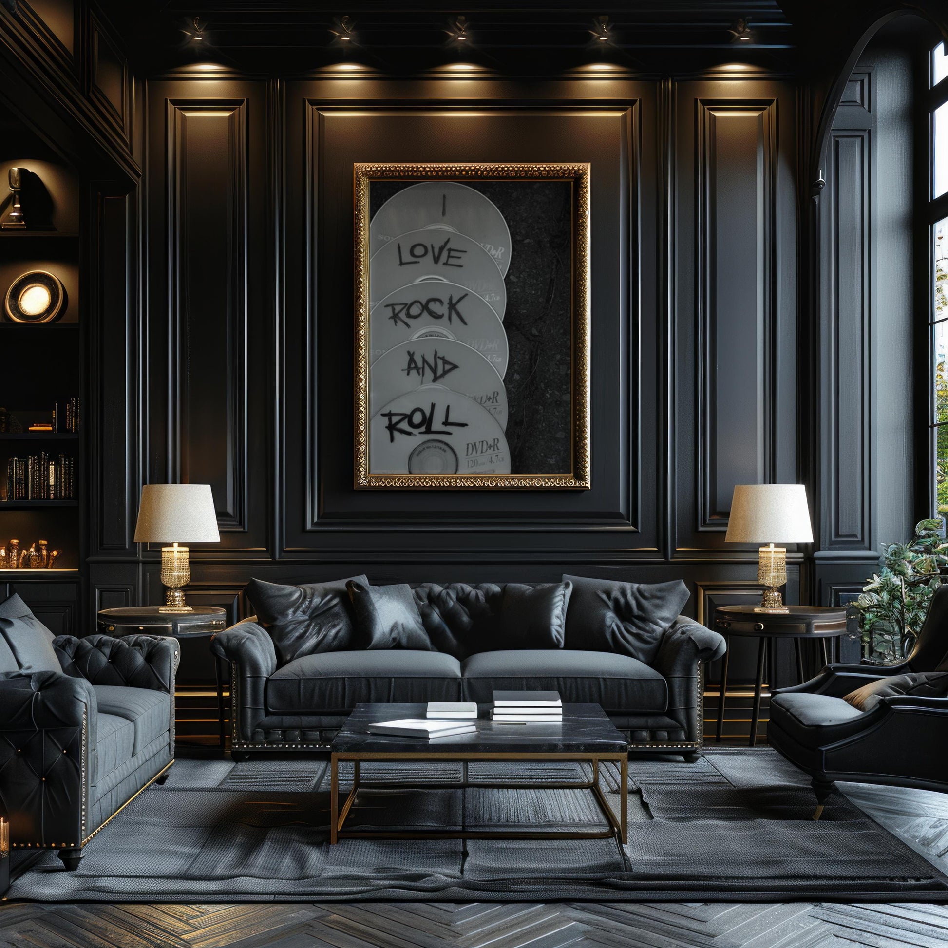 Designer Wall Art | I Love Rock and Roll Photography | Black & White Music Print | Retro Decor wall art print, minimalist black and white poster, modern Scandinavian wall decor, Monohaus