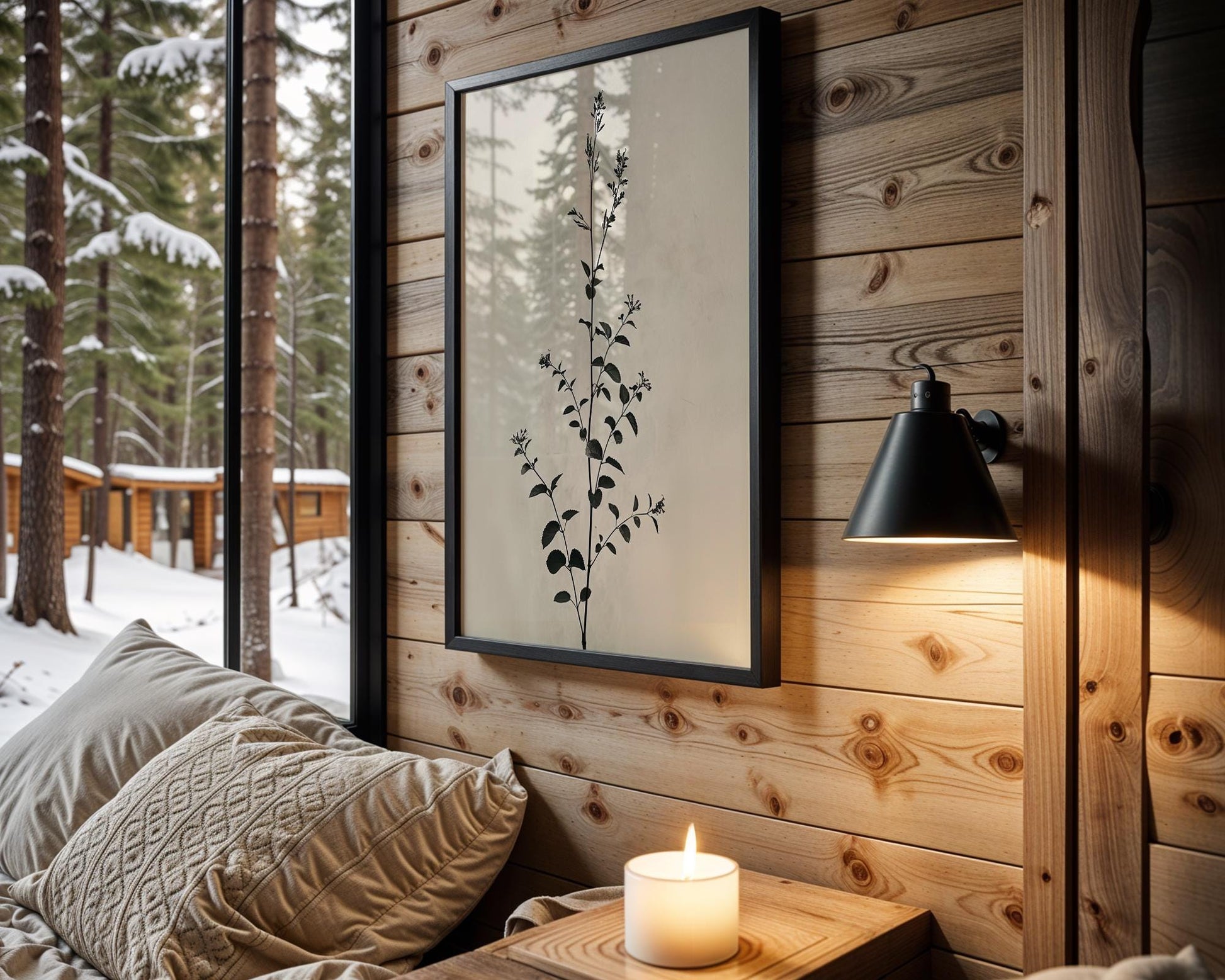 Botanical Photo | Silhouette Art Print | Minimalist Black & White Photography wall art print, minimalist black and white poster, modern Scandinavian wall decor, Monohaus