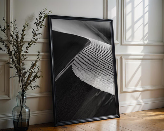 Botanical Photo | Abstract Sand Dune Print | Minimalist Black & White Landscape abstract wall art print, geometric minimalist poster, modern Scandinavian decor, Monohaus