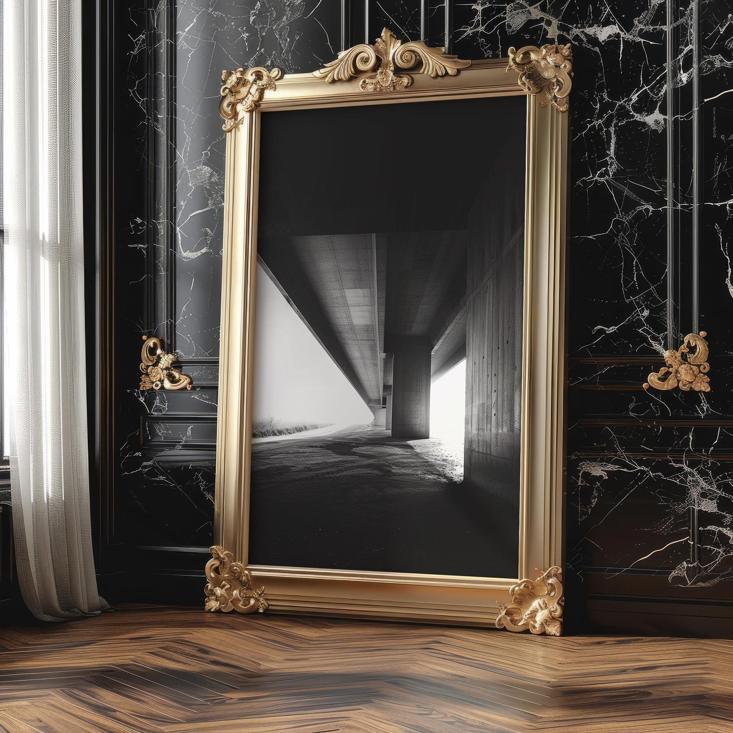 Urban Photography | Concrete Bridge Photography Print | Black and White Minimalist Wall Art wall art print, black and white architectural poster, minimalist modern Scandinavian wall decor, Monohaus