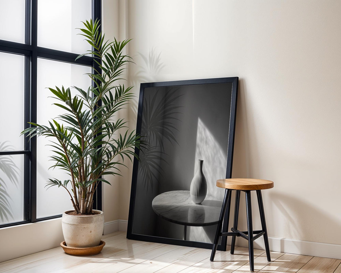 Urban Photography | Minimalist Still Life Print | Black and White Vase black and white photo print, minimalist monochrome wall art poster for modern interiors, Monohaus