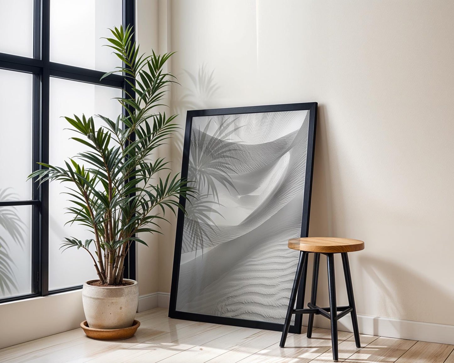 Minimal Wall Art Black and White Abstract Landscape | Fine Art Print abstract wall art print, geometric minimalist poster, modern Scandinavian decor, Monohaus