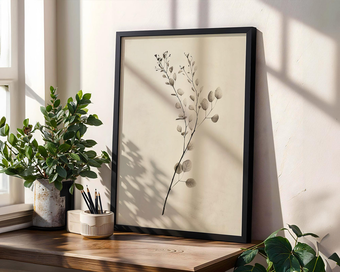 Eucalyptus Fine Art Print | Minimalist Black and White Photography wall art print, minimalist black and white poster, modern Scandinavian wall decor, Monohaus