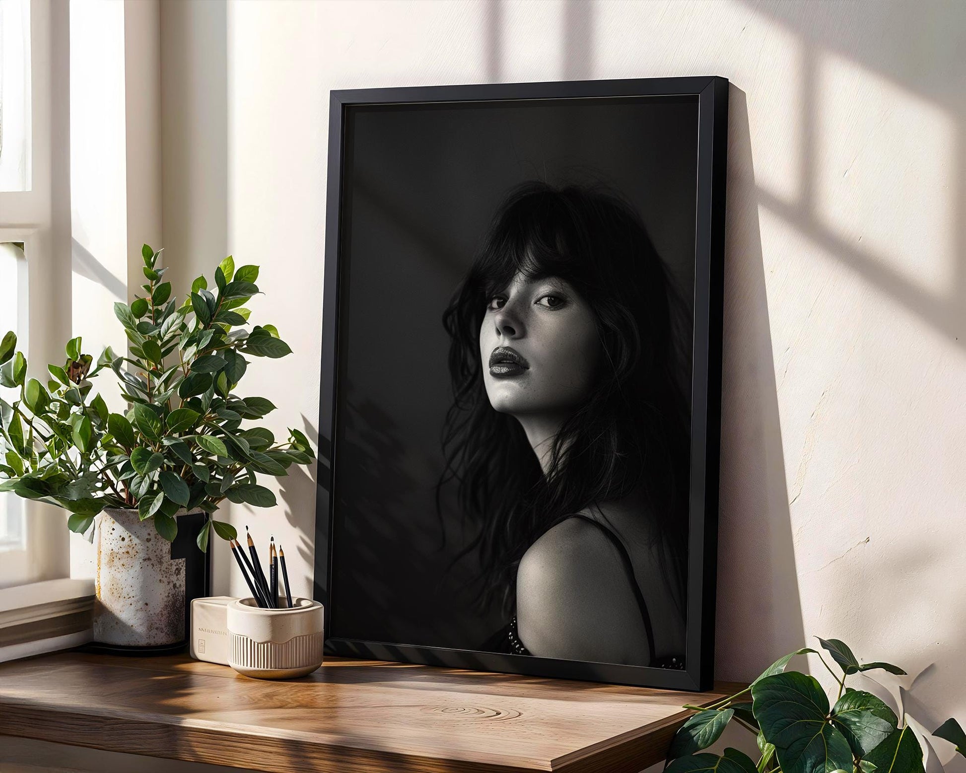 Minimal Wall Art Moody Black and White Portrait | Fine Art Photography Print wall art print, minimalist black and white poster, modern Scandinavian wall decor, Monohaus