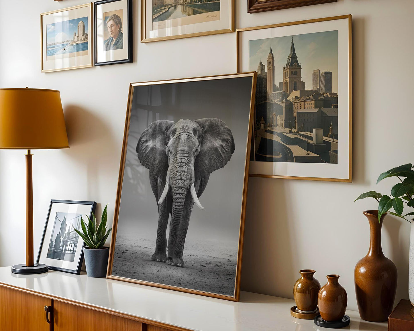 Wildlife Poster | Elephant Fine Art Print | Black & White Minimal Photography wall art print, minimalist black and white poster, modern Scandinavian wall decor, Monohaus