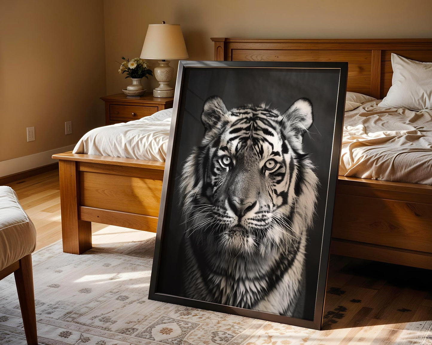 Wildlife Poster | Black & White Tiger Portrait | Minimalist Animal Art Print wall art print, minimalist black and white poster, modern Scandinavian wall decor, Monohaus