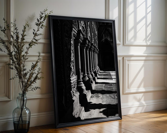 World Landmark | York Minster Arches Print | Gothic Cathedral Photography, Monochrome Wall Art