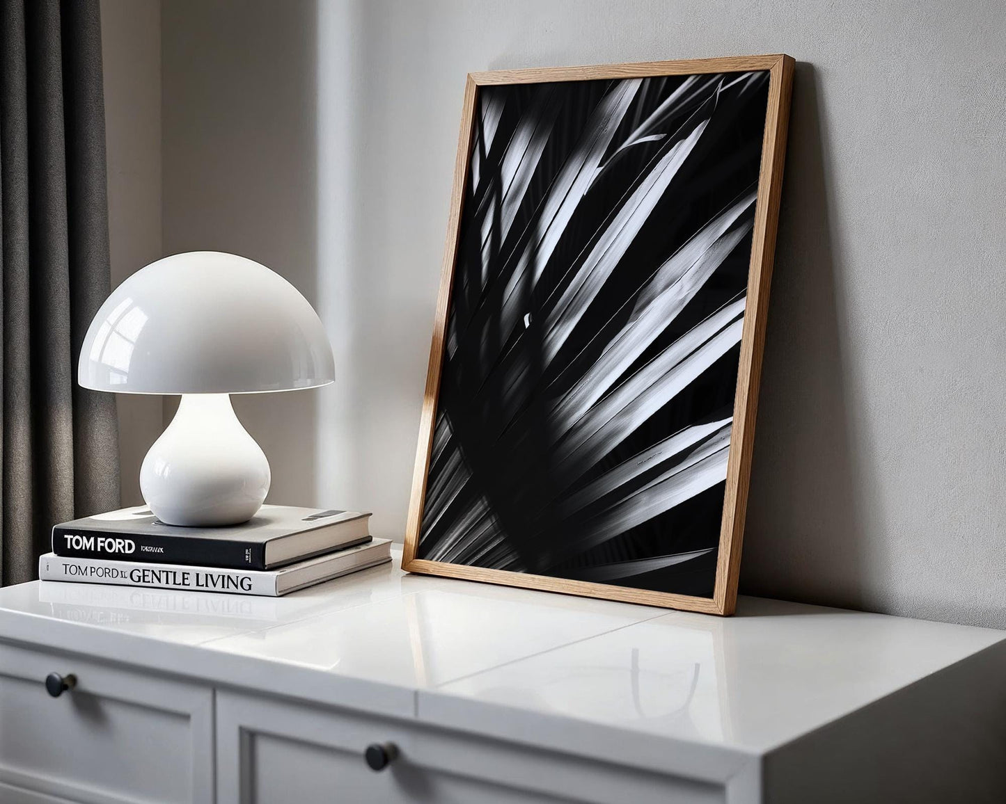 Botanical Photo | Abstract Palm Leaf Shadows | Black and White Photography Print abstract wall art print, geometric minimalist poster, modern Scandinavian decor, Monohaus