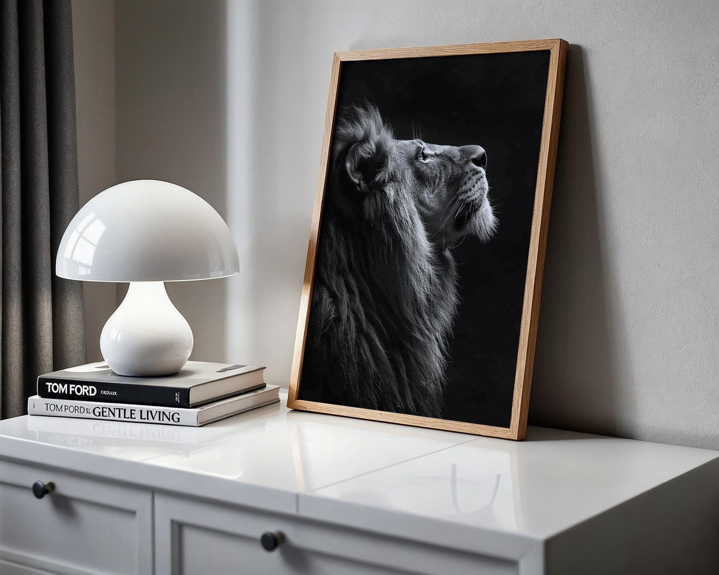 Wildlife Poster | Lion Profile Art Print | Black & White Photography, Modern Minimalist Decor wall art print, minimalist black and white poster, modern Scandinavian wall decor, Monohaus