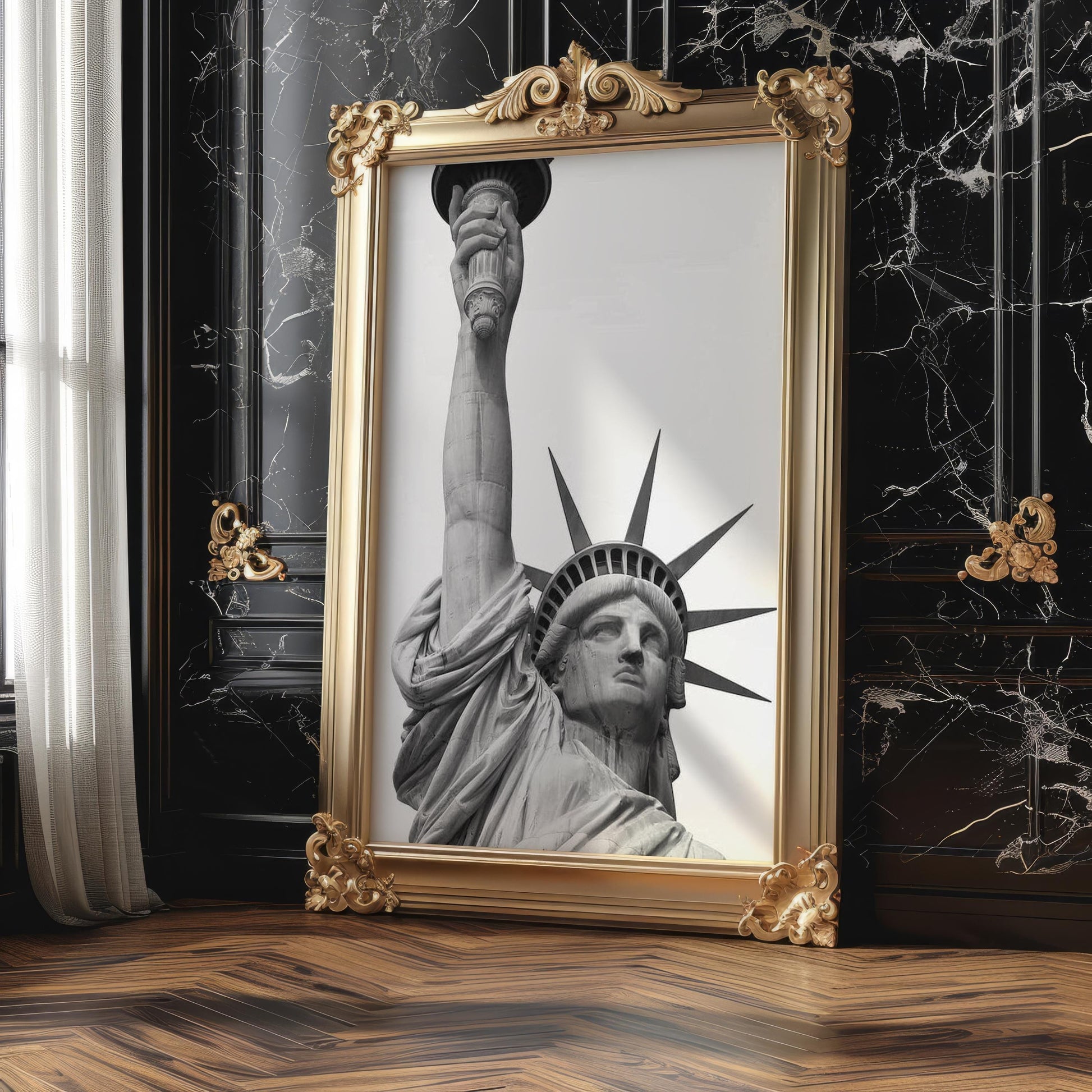 World Landmark | Statue of Liberty Print | Minimalist Black and White NYC Poster wall art print, minimalist black and white poster, modern Scandinavian wall decor, Monohaus