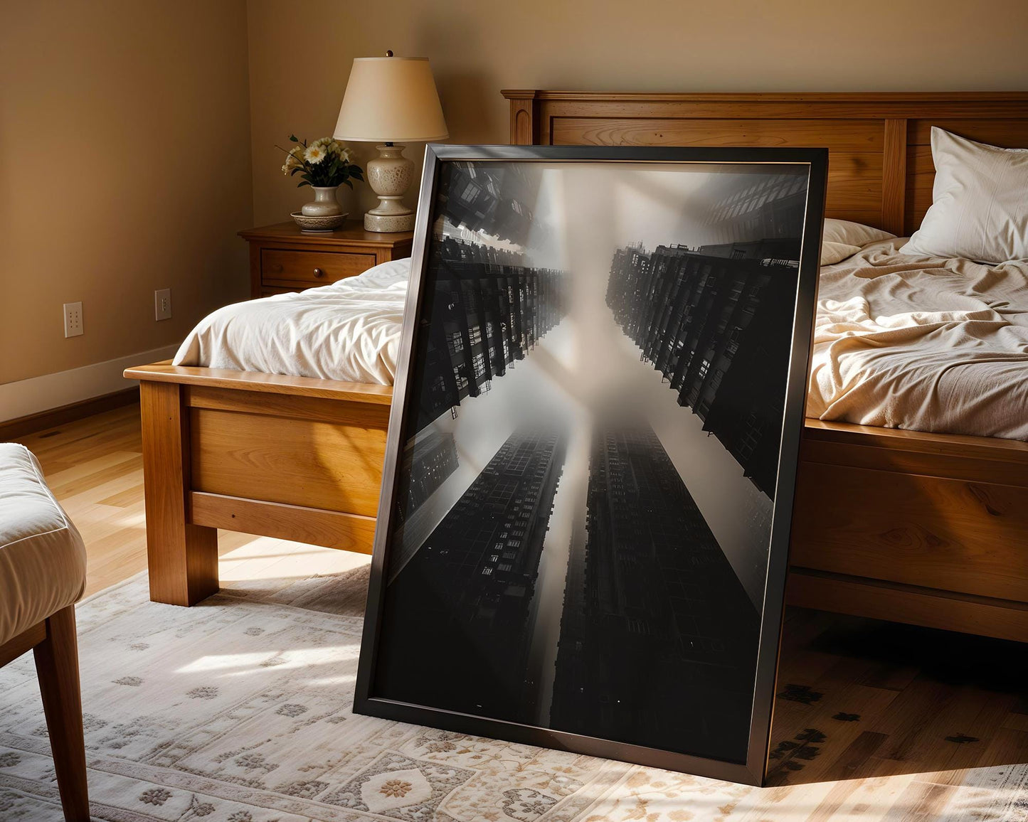 World Landmark | Hong Kong Skyscraper Print | Black and White Urban Photography wall art print, black and white architectural poster, minimalist modern Scandinavian wall decor, Monohaus