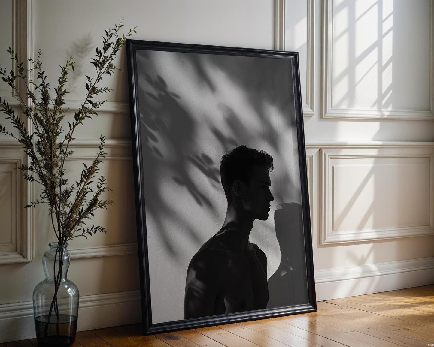 Minimal Wall Art Shadow Portrait Art Print | Minimalist Photography Poster wall art print, minimalist black and white poster, modern Scandinavian wall decor, Monohaus