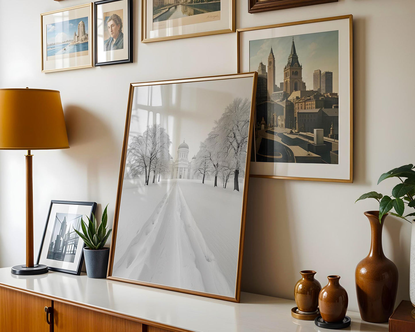 World Landmark | Helsinki Cathedral Winter Photography Print | Minimalist Nordic Art wall art print, minimalist black and white poster, modern Scandinavian wall decor, Monohaus