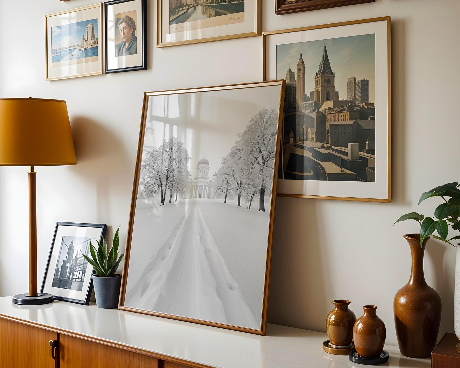 World Landmark | Helsinki Cathedral Winter Photography Print | Minimalist Nordic Art wall art print, minimalist black and white poster, modern Scandinavian wall decor, Monohaus