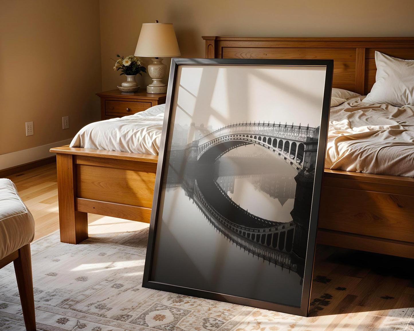 World Landmark | Ha'penny Bridge Dublin Print | Black and White Fine Art Photography wall art print, minimalist black and white poster, modern Scandinavian wall decor, Monohaus