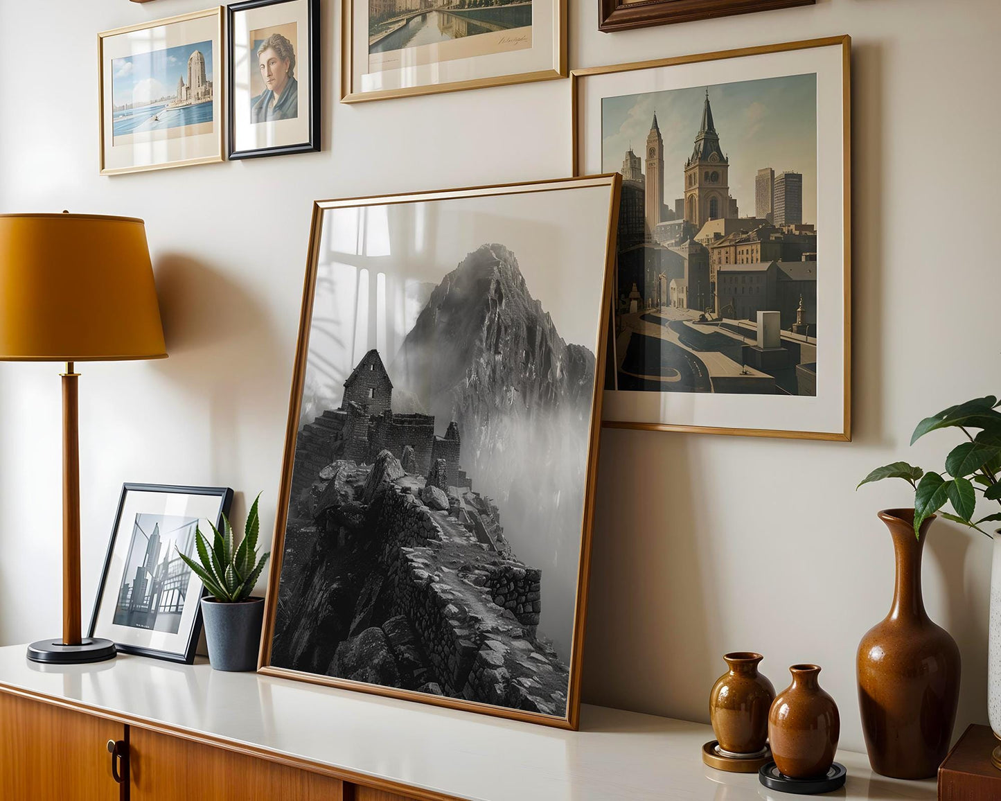 World Landmark | Machu Picchu Print | Black and White Mountain Photography wall art print, minimalist black and white poster, modern Scandinavian wall decor, Monohaus