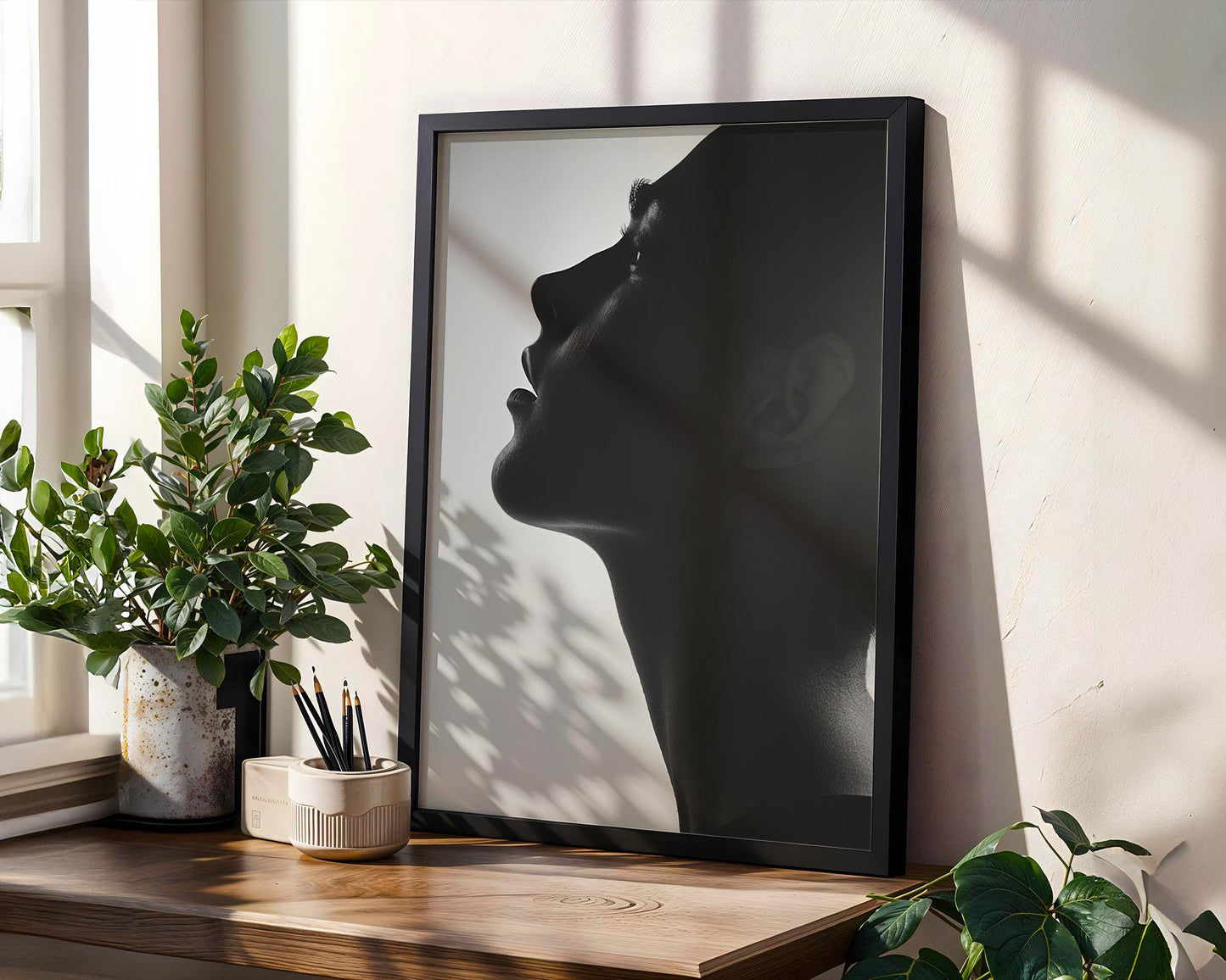 Minimal Wall Art | Black and White Male Portrait |  Monochrome Photography wall art print, minimalist black and white poster, modern Scandinavian wall decor, Monohaus